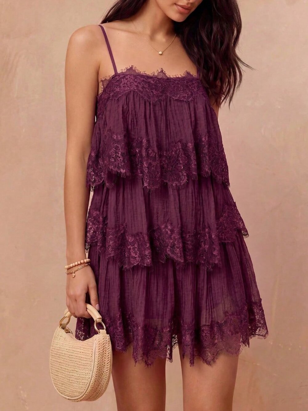 Red Violet Women's Boho Regular Fit Cami Dress